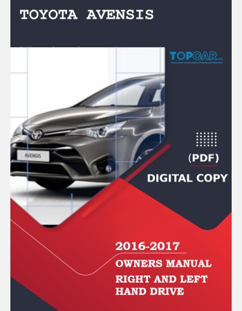 toyota avensis 2016-2017 owners manual rhd and lhd